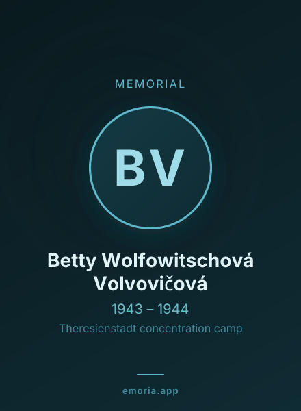 Memorial portrait of Betty Wolfowitschová Volvovičová