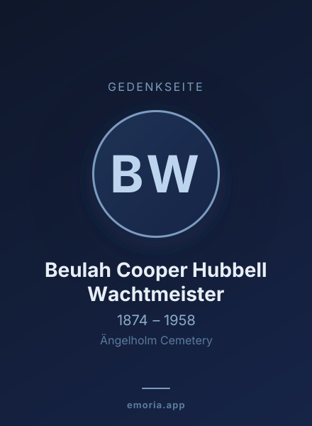 Gedenkportrait von Beulah Cooper Hubbell Wachtmeister
