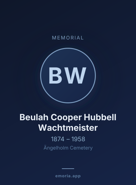 Memorial portrait of Beulah Cooper Hubbell Wachtmeister