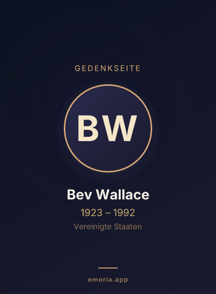 Gedenkportrait von Bev Wallace