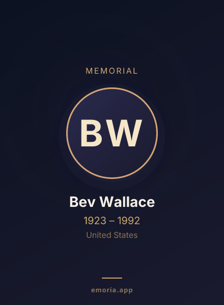 Memorial portrait of Bev Wallace