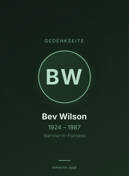 Gedenkportrait von Bev Wilson