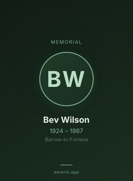 Memorial portrait of Bev Wilson