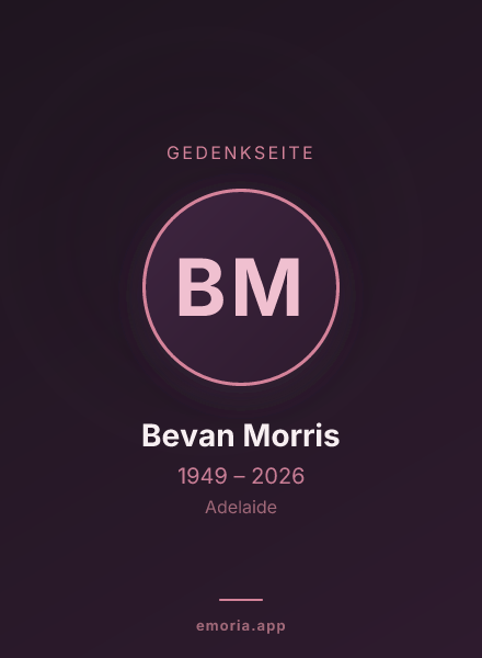 Gedenkportrait von Bevan Morris