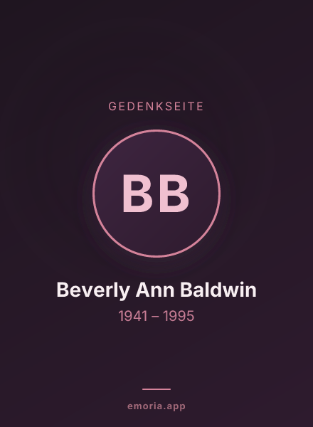 Gedenkportrait von Beverly Ann Baldwin