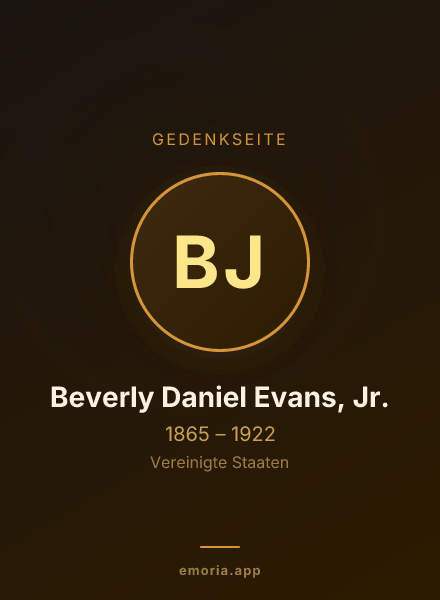 Gedenkportrait von Beverly Daniel Evans, Jr.