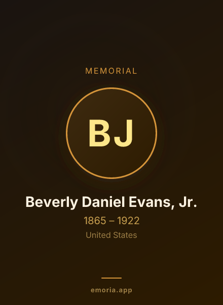 Memorial portrait of Beverly Daniel Evans, Jr.