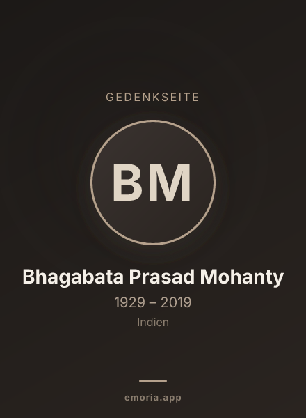 Gedenkportrait von Bhagabata Prasad Mohanty