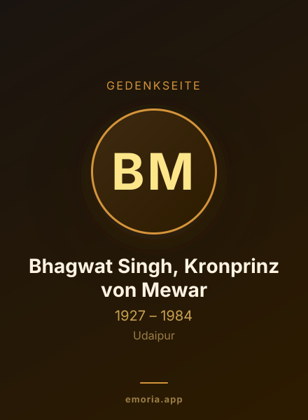 Gedenkportrait von Bhagwat Singh, Kronprinz von Mewar