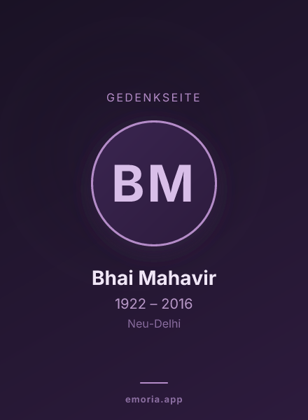 Gedenkportrait von Bhai Mahavir