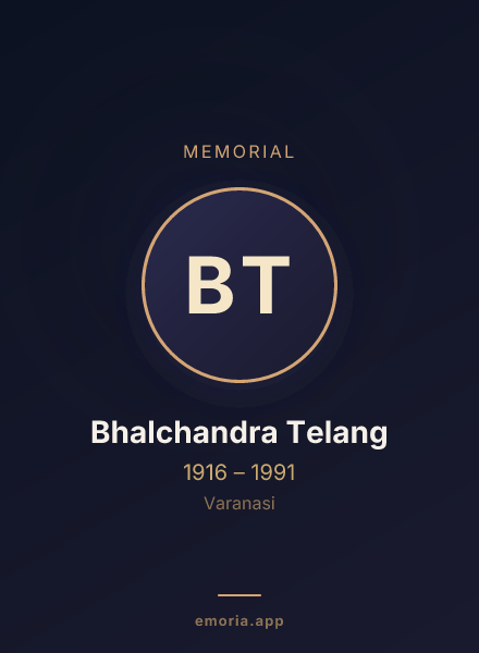 Memorial portrait of Bhalchandra Telang
