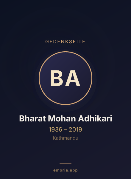 Gedenkportrait von Bharat Mohan Adhikari