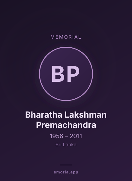 Memorial portrait of Bharatha Lakshman Premachandra