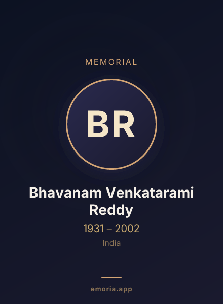 Memorial portrait of Bhavanam Venkatarami Reddy