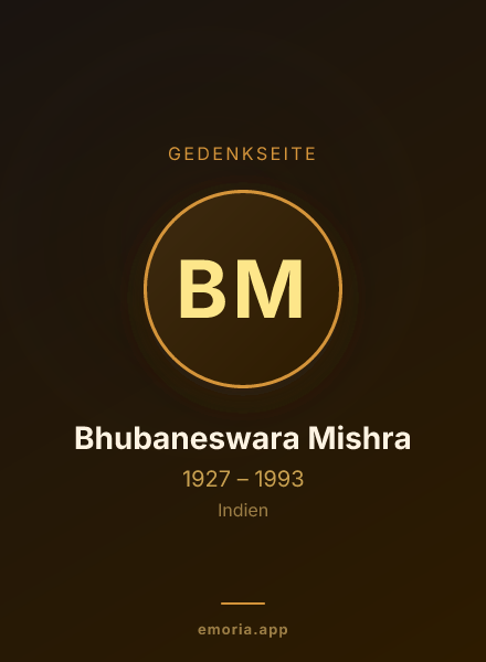 Gedenkportrait von Bhubaneswara Mishra