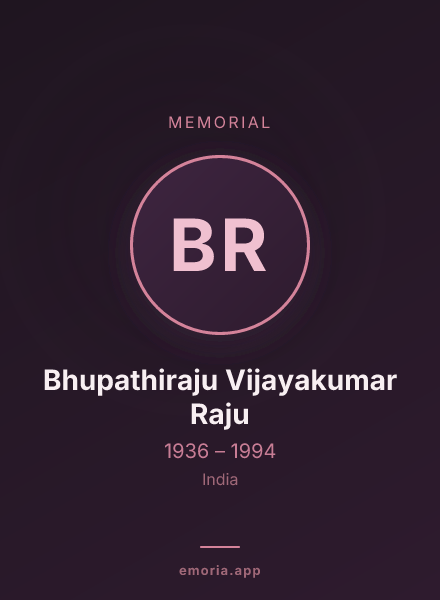 Memorial portrait of Bhupathiraju Vijayakumar Raju