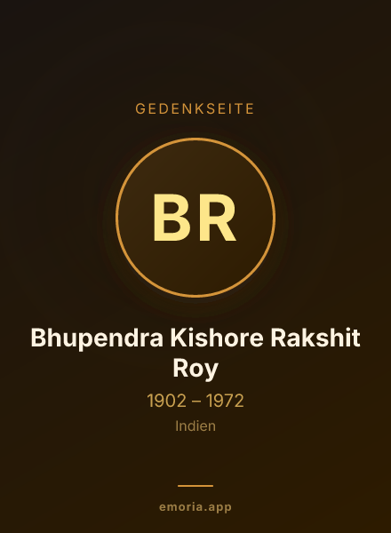 Gedenkportrait von Bhupendra Kishore Rakshit Roy