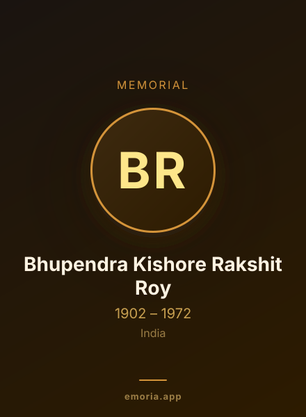 Memorial portrait of Bhupendra Kishore Rakshit Roy