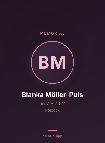 Memorial portrait of Bianka Möller-Puls