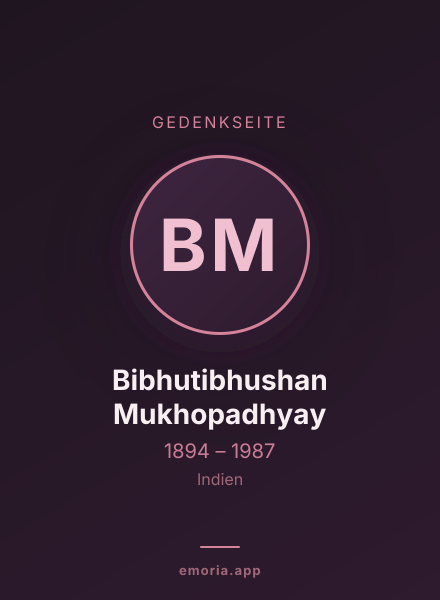 Gedenkportrait von Bibhutibhushan Mukhopadhyay