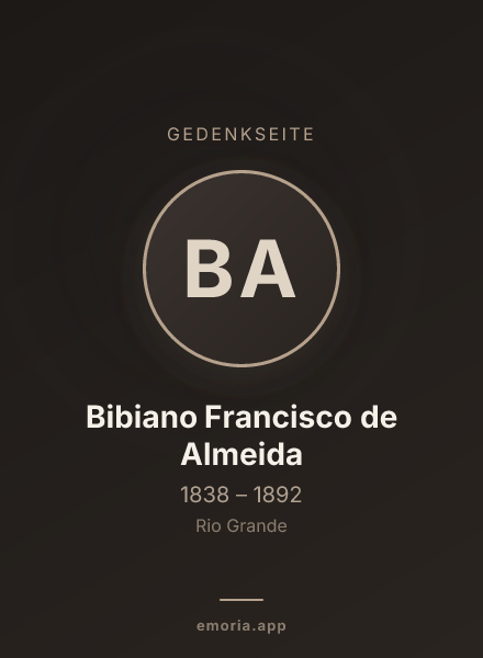 Gedenkportrait von Bibiano Francisco de Almeida