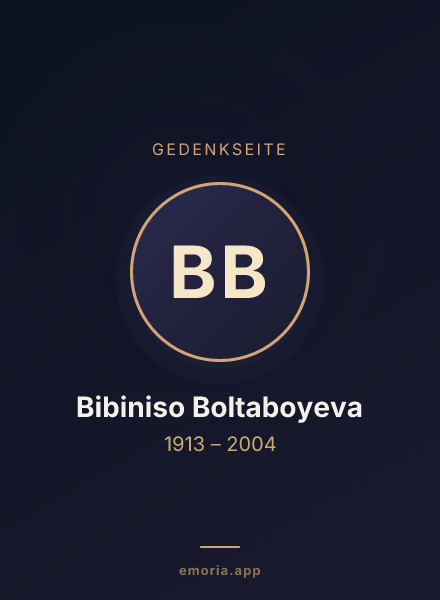 Gedenkportrait von Bibiniso Boltaboyeva