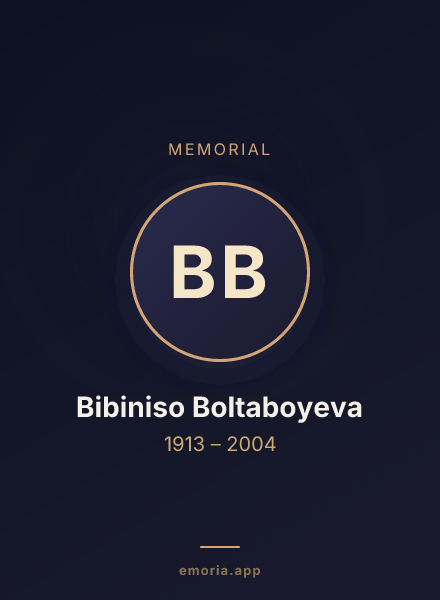 Memorial portrait of Bibiniso Boltaboyeva