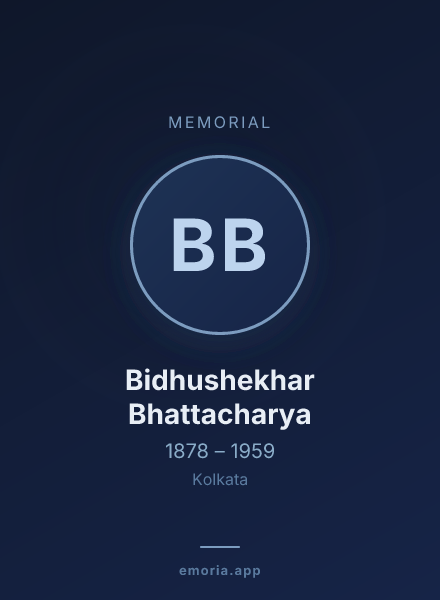 Memorial portrait of Bidhushekhar Bhattacharya