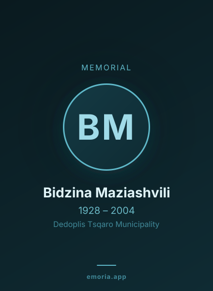 Memorial portrait of Bidzina Maziashvili