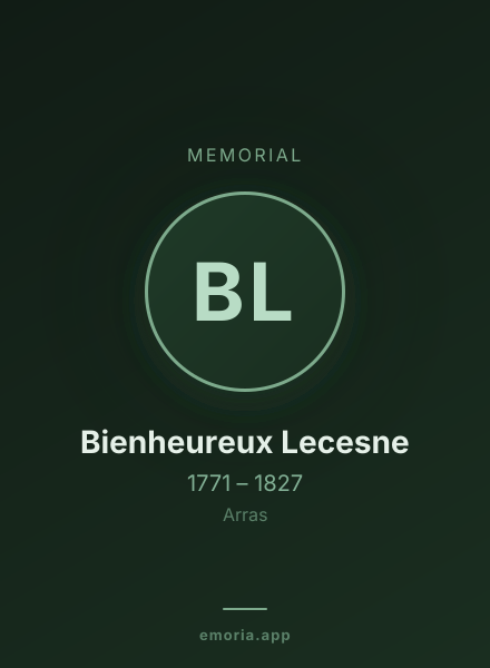 Memorial portrait of Bienheureux Lecesne