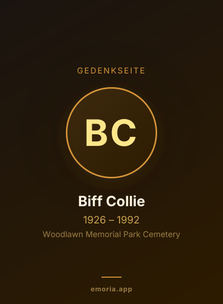 Gedenkportrait von Biff Collie