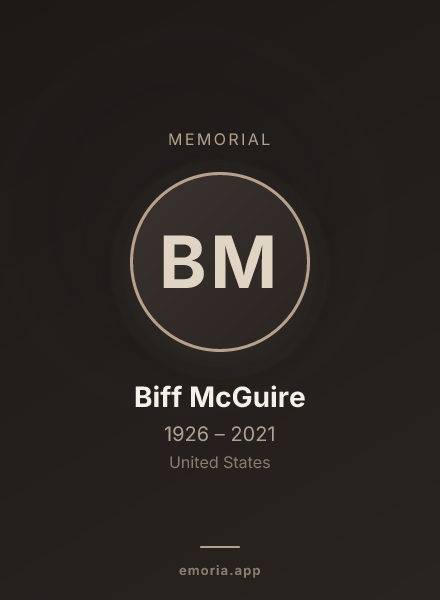 Memorial portrait of Biff McGuire