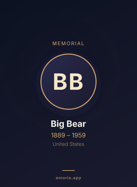 Memorial portrait of Big Bear
