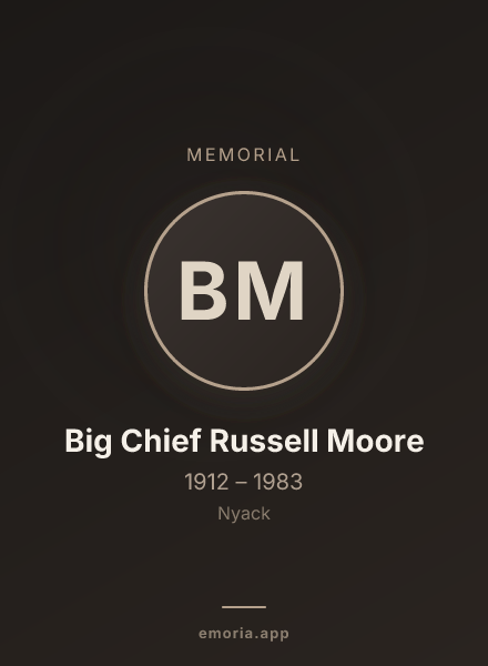 Memorial portrait of Big Chief Russell Moore