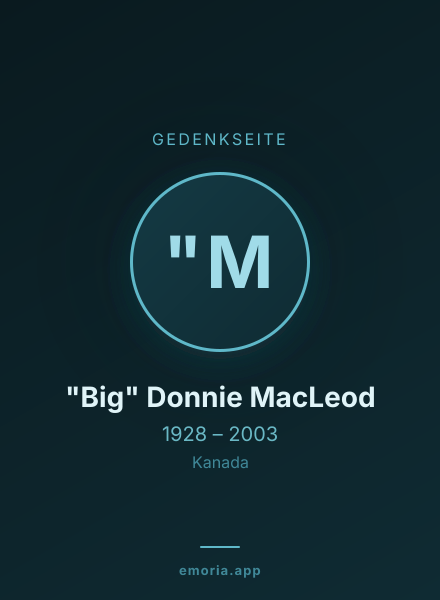 Gedenkportrait von "Big" Donnie MacLeod