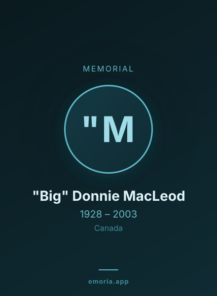 Memorial portrait of "Big" Donnie MacLeod