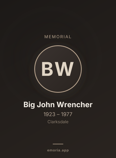 Memorial portrait of Big John Wrencher