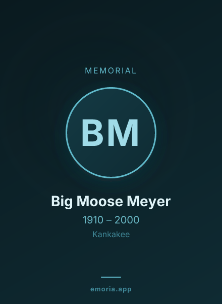 Memorial portrait of Big Moose Meyer