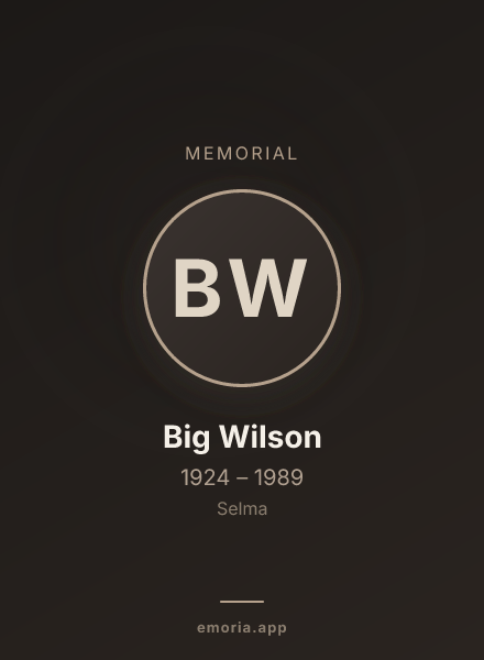 Memorial portrait of Big Wilson