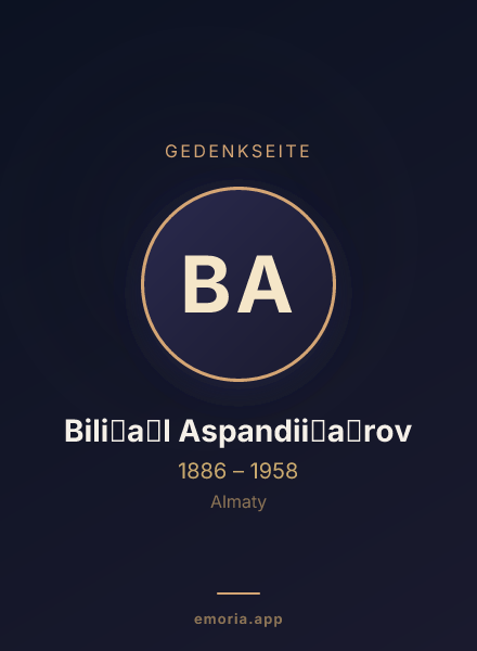 Gedenkportrait von Bili︠a︡l Aspandii︠a︡rov