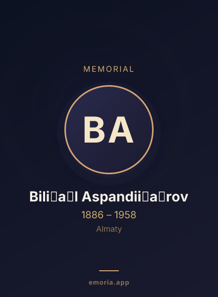Memorial portrait of Bili︠a︡l Aspandii︠a︡rov
