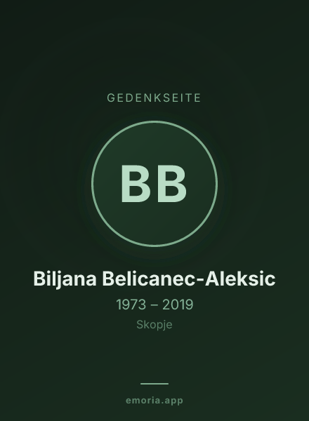 Gedenkportrait von Biljana Belicanec-Aleksic