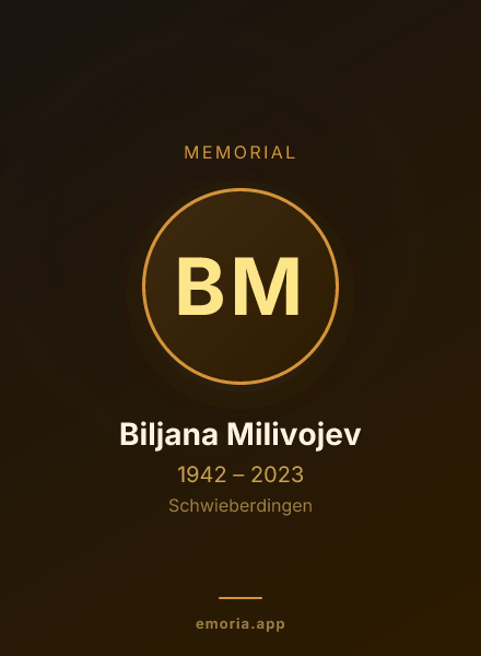 Memorial portrait of Biljana Milivojev