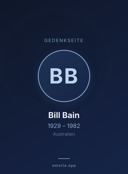Gedenkportrait von Bill Bain