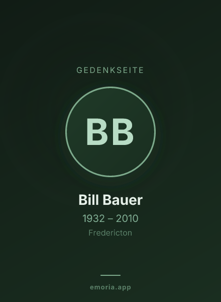 Gedenkportrait von Bill Bauer