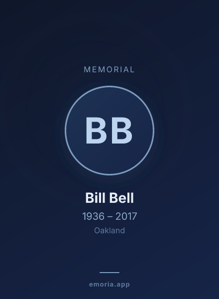 Memorial portrait of Bill Bell