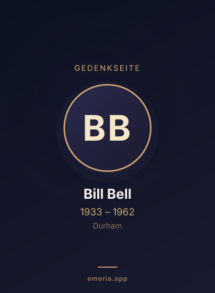 Gedenkportrait von Bill Bell