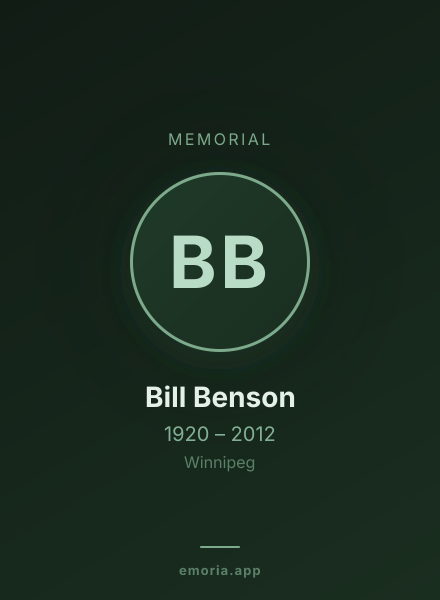Memorial portrait of Bill Benson