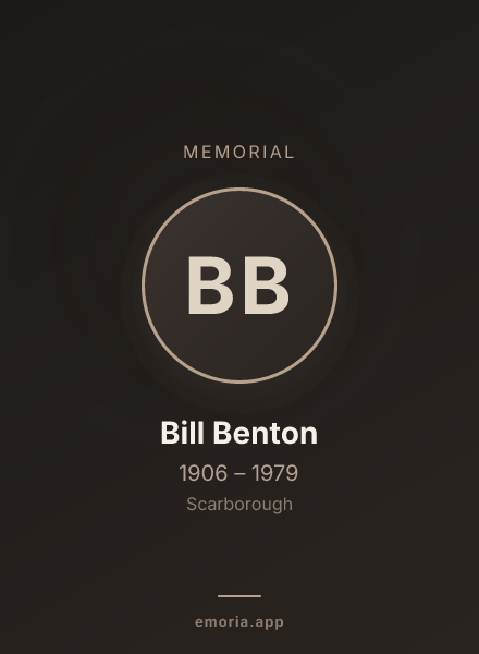 Memorial portrait of Bill Benton