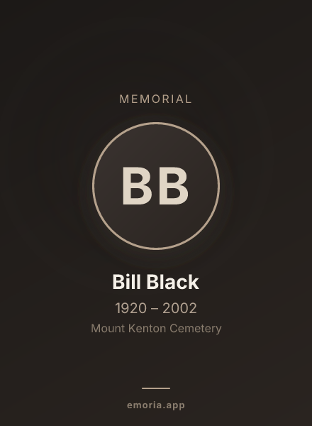 Memorial portrait of Bill Black